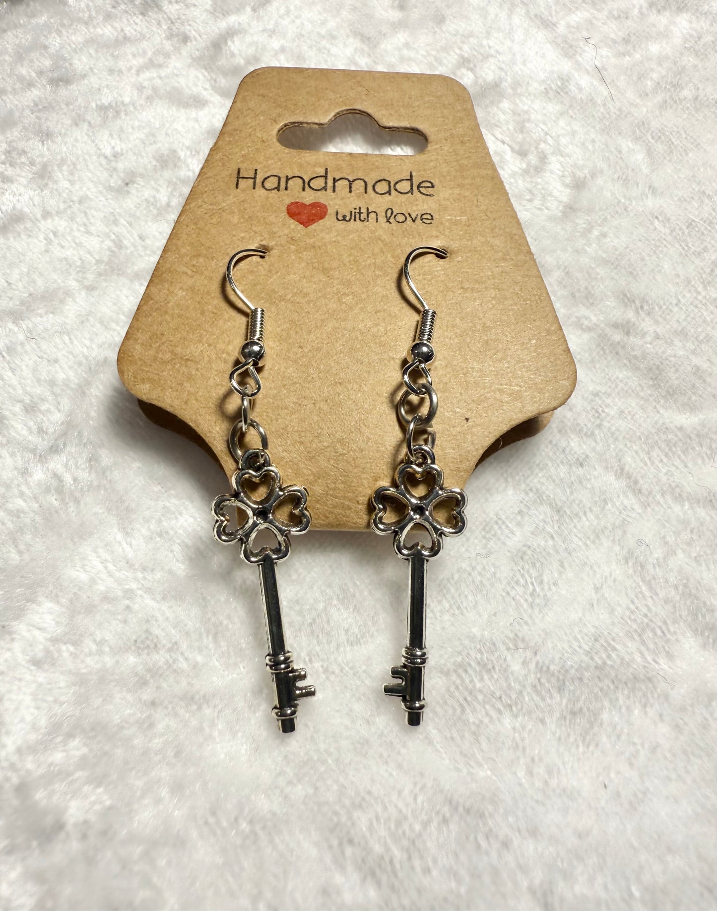 Clover Locket Key Earrings