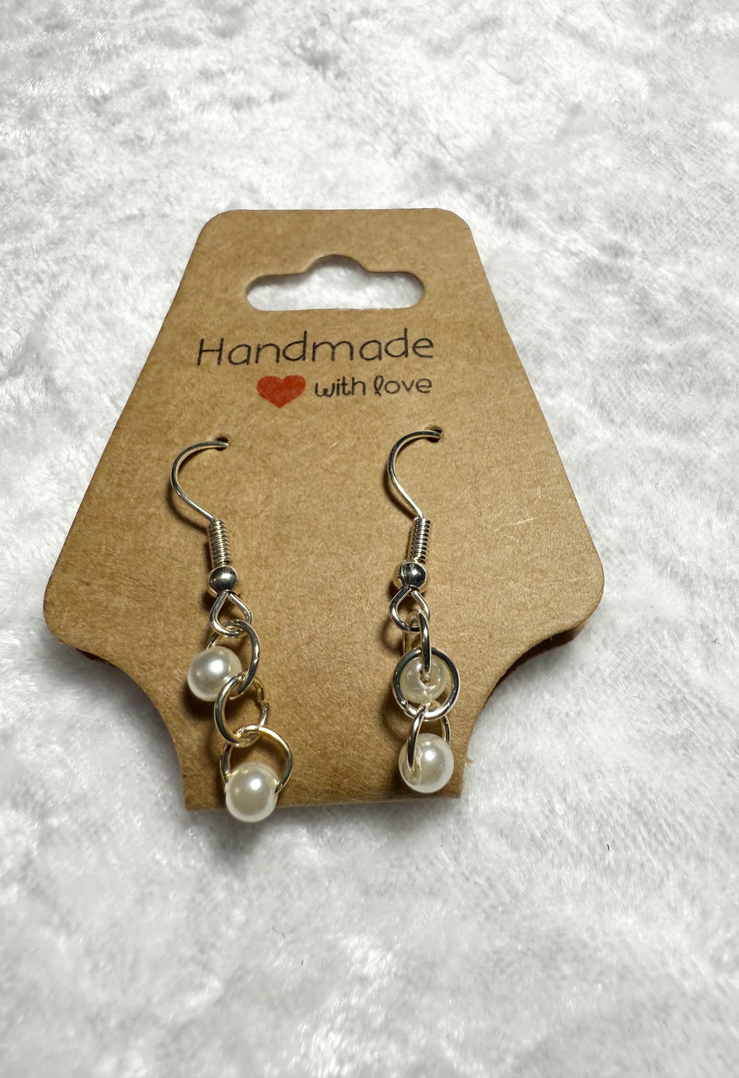 Silver Pearl Coloured Earrings