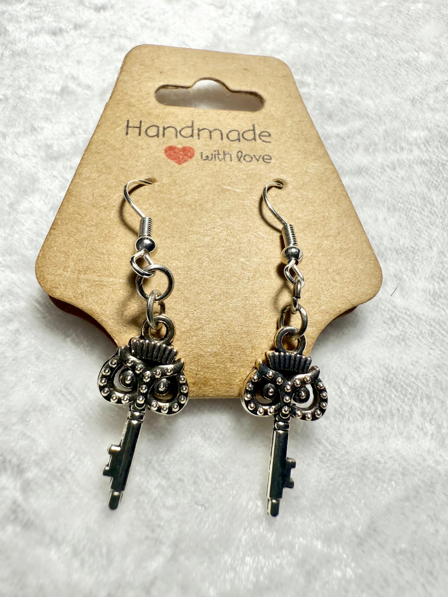 Owl Locket Key Earrings