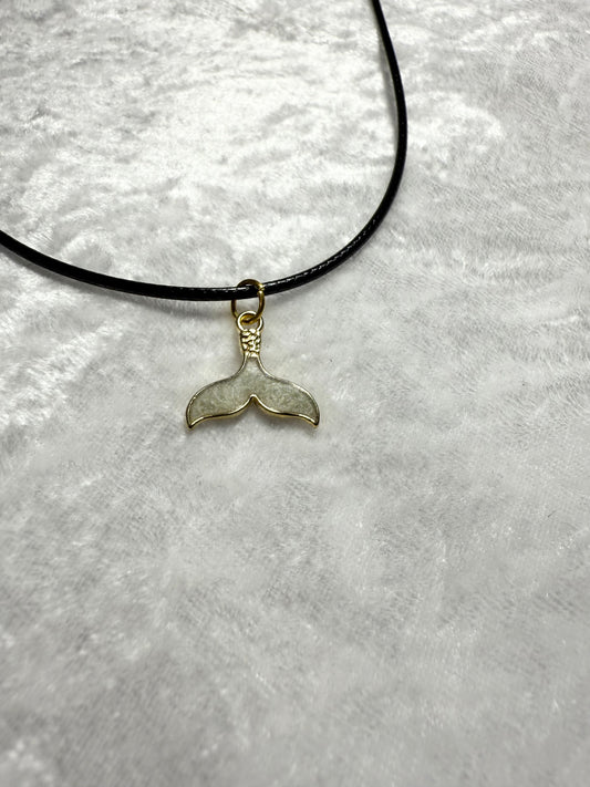 White Fish Tail Necklace